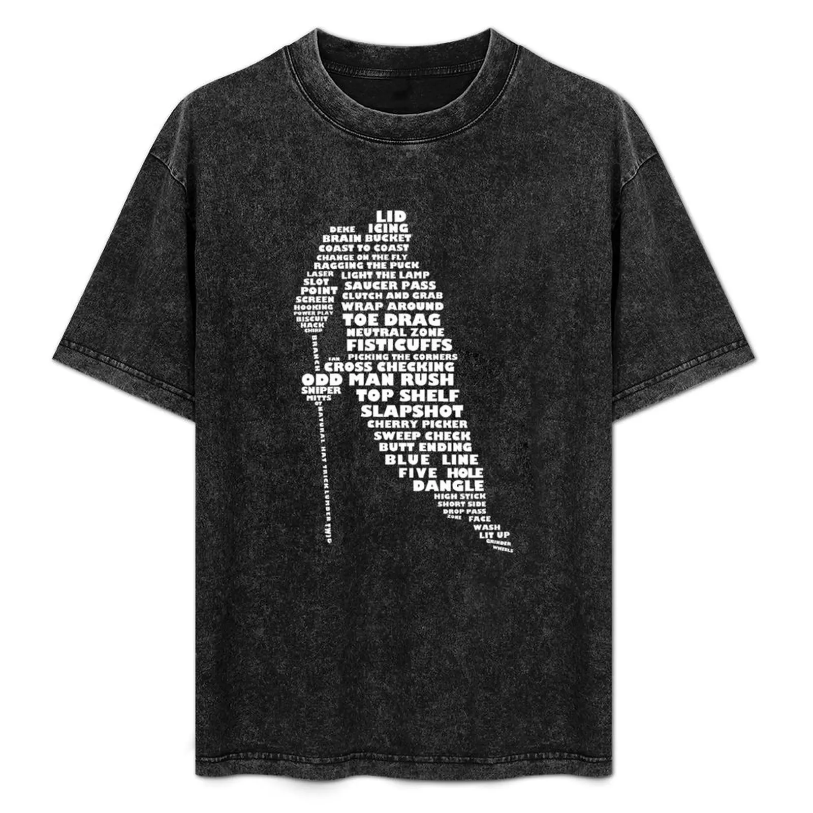 Hockey Player Terminology Calligram T-Shirt graphic tee shirt plus size clothes fruit of the loom mens t shirts