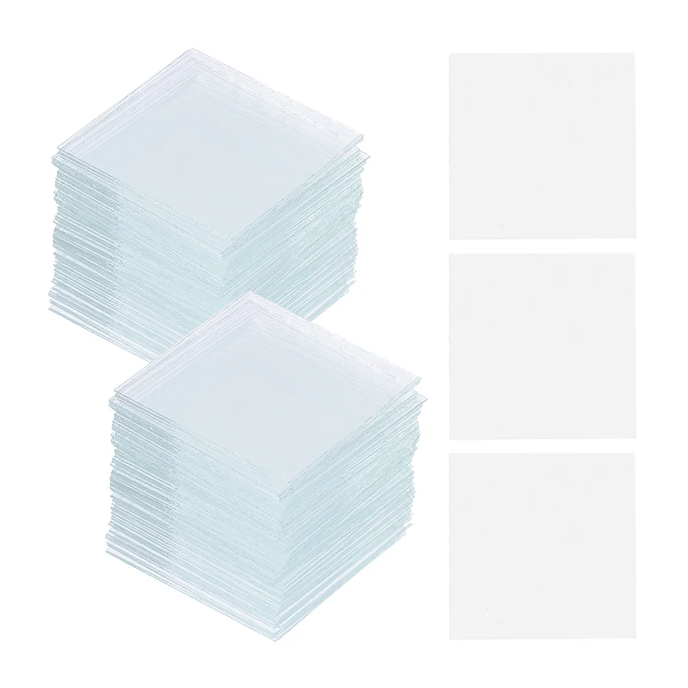 

500Pcs Microscope Slides Square Cover Glass Pre-Cleaned Durable Glass Slides for Lab Use Cover Glasses Microscope