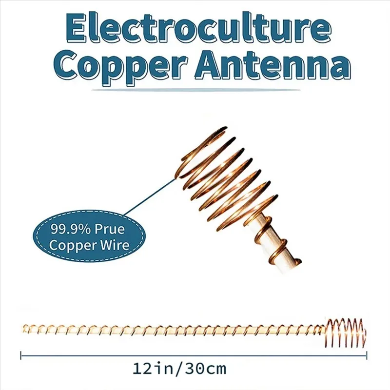 6 Pack Electroculture Gardening Copper Coil Antennas Pure Copper Electro Culture Stake Coils for Garden Vegetables Fruits Plant