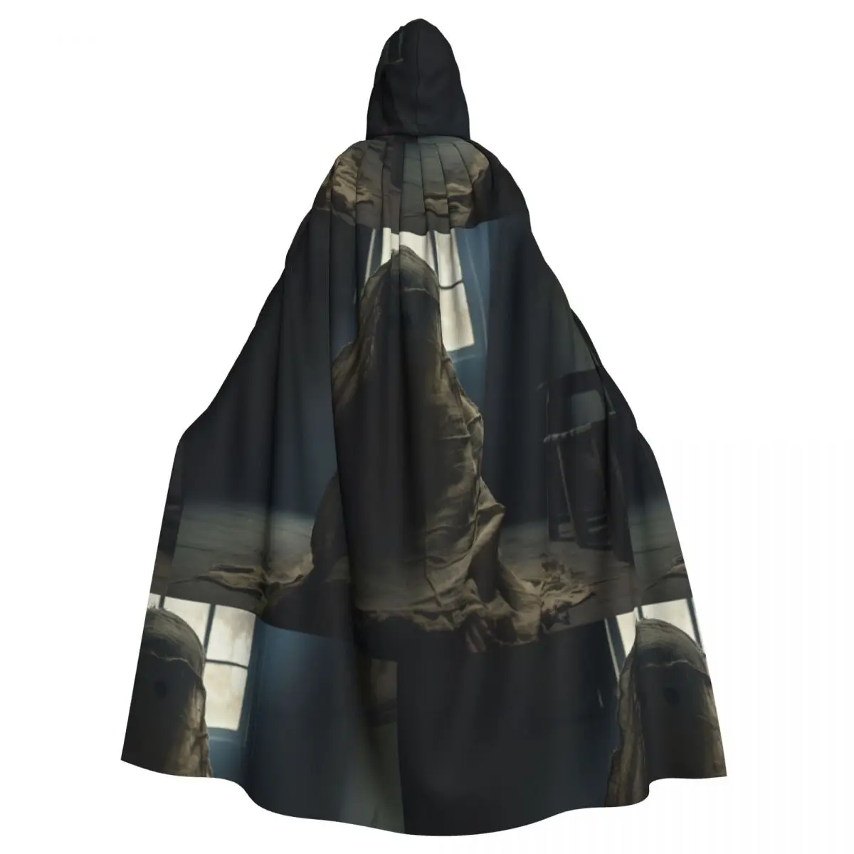 

Disturbing Cloak with Eerie Atmosphere for Halloween Cosplay Unisex Adult Cloak with Hood Long Witch Costume Cosplay