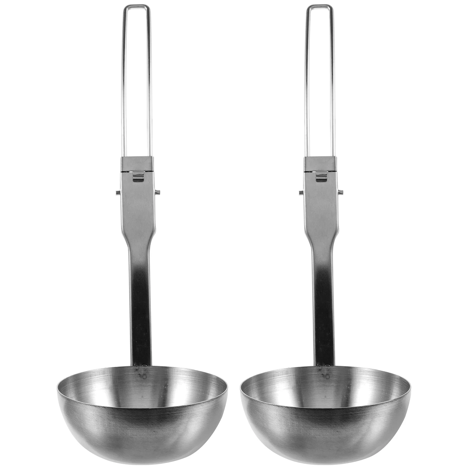

2pcs Folding Soup Spoon Stainless Steel Scoop Camping Tableware Portable Outdoor Foldable Lightweight Ergonomic