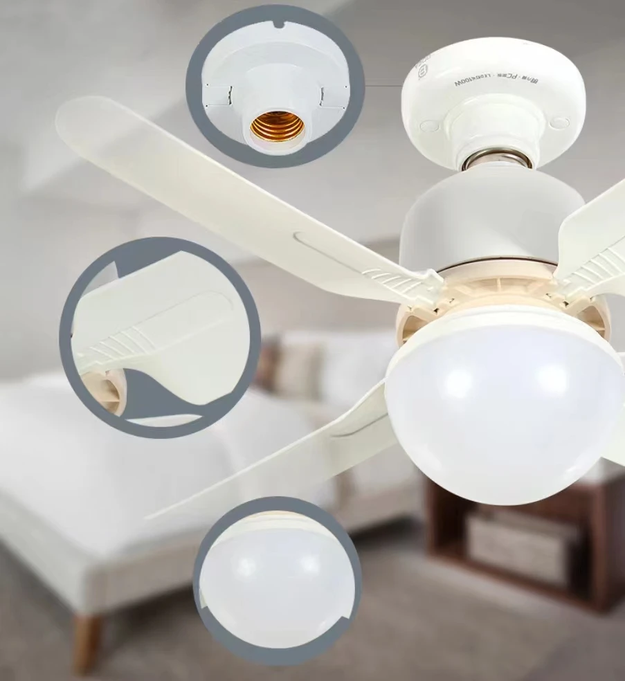 Ventilateur de Plafond avec Lumière LED et Télécommande, 40W, Rotation à 360 °, Refroidissement Électrique, Lustre pour Chambre, Décoration de la Maison