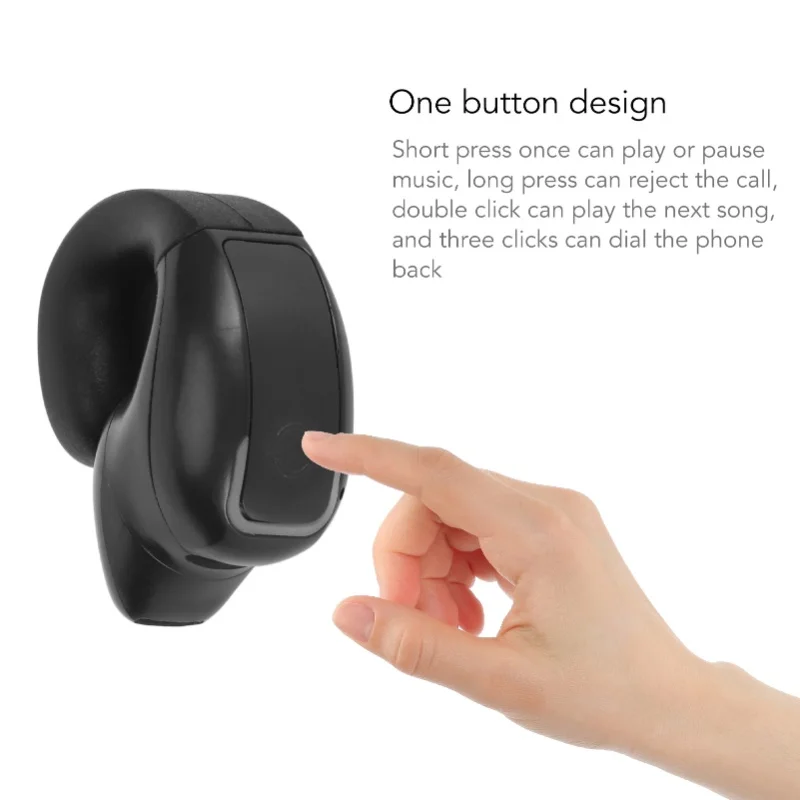 GD28 Open Ear Headphone Bluetooth5.3 Wireless Single Earpiece Ear Clip IPX4 Waterproof Earbud For Running Cycling Black view 2
