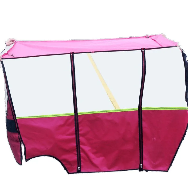 Closed Tarpaulin Motorcycle Electric Tricycle Curtain Thickened Awning Removable Rain Shelter Sunscreen Windproof Safe Secure