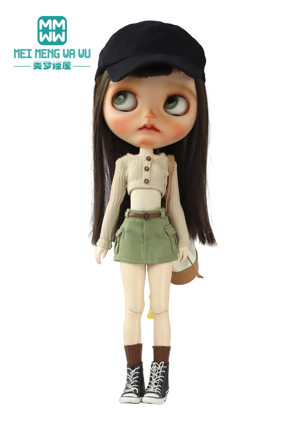 28 cm Blyth-Puppenkleidung, modische bonbonfarbene Blusen, Mini-Jeansröcke für OB23 OB24 Azone-Puppenzubehör – Detail 12