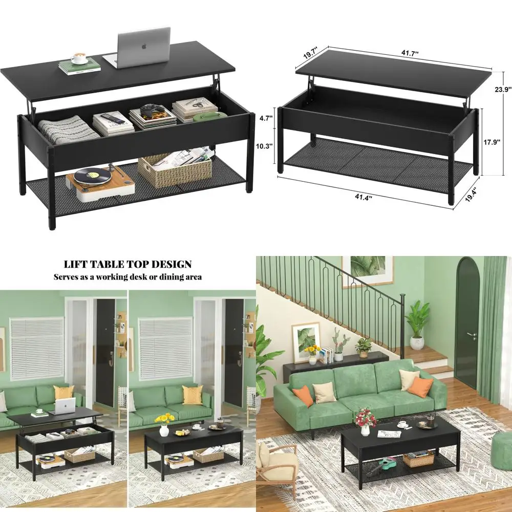 Modern Storage Coffee Table with Lift Top and Hidden Compartment for Living Room