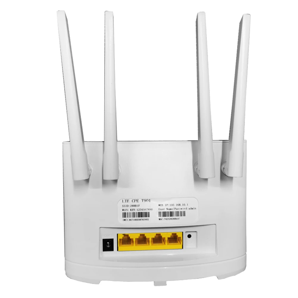 Roteador de internet sem fio 4G LTE WAN LAN RJ45 portas 300Mbps WiFi Modem Router com slot para cartão SIM Hotspot Modem para casa/escritório