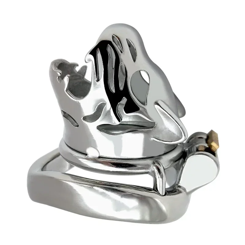 Stainless Steel Animal Tiger Head Male Penis Cage Chastity Device Abstinence Product Cock Cage Adult Sex Toy To Prevent Cheating