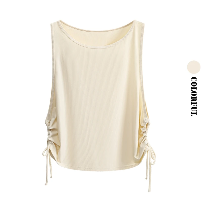 DRUR Women Side Hollow Yoga Vest Sleeveless Lightweight Athletic Crop Top Summer Fitness Sportswear Running Workout Apparel New