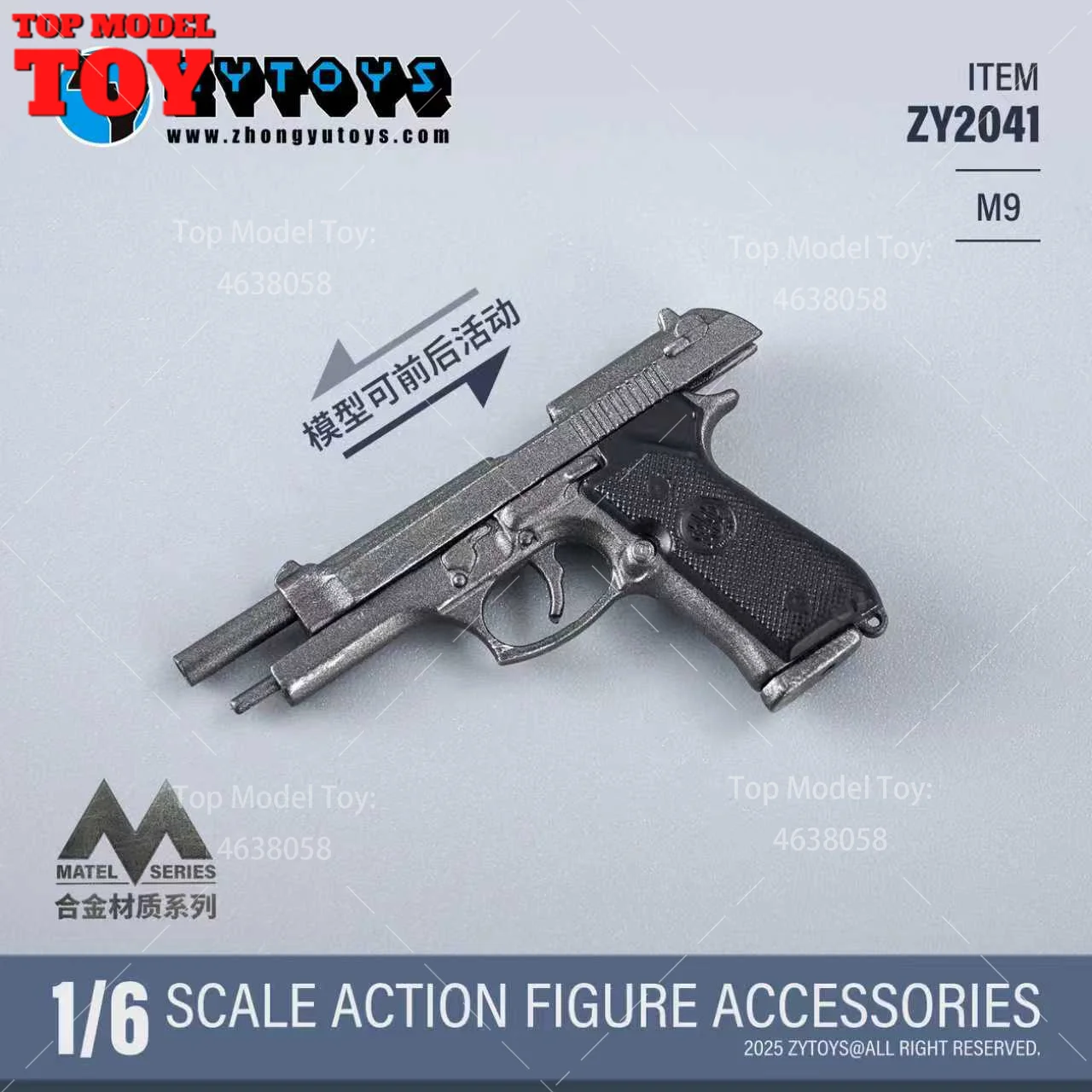 ZYTOYS ZY2041 ZY2042 ZY2043 1/6 M9 M1911 pistolet Webley Mk VI modèle de pistolet accessoire adapté 12 ''mâle soldat figurine corps poupées