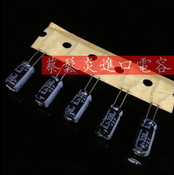 

10PCS Rubycon imported electrolytic capacitor 6.3v 330uf 6X11 ruby yxf series 330uf 6.3V