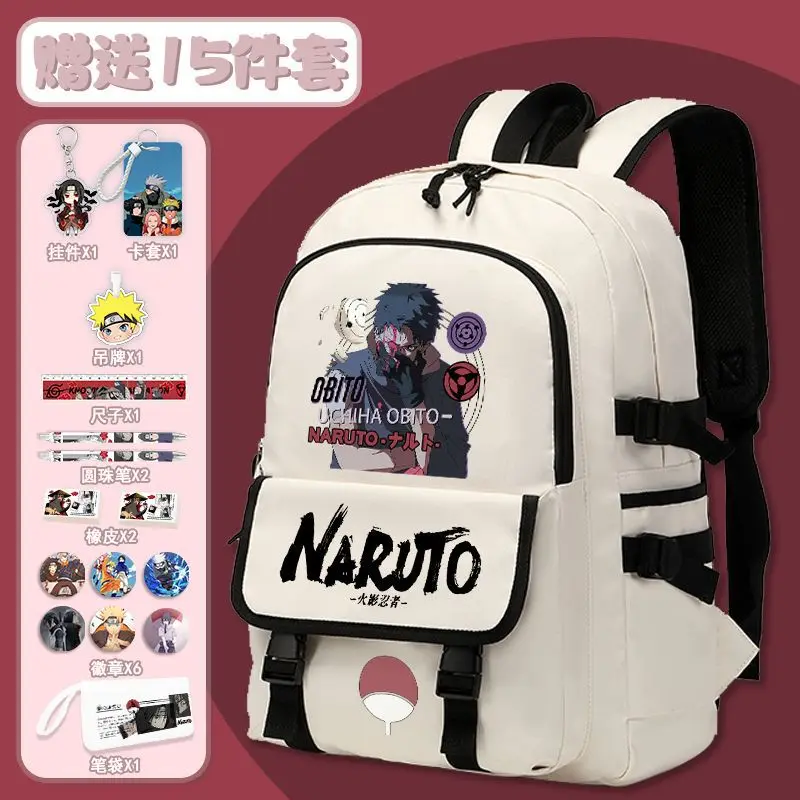 

Новый школьный портфель Naruto с мультипликационным рисунком, вместительный Повседневный Легкий милый водонепроницаемый ранец на плечо