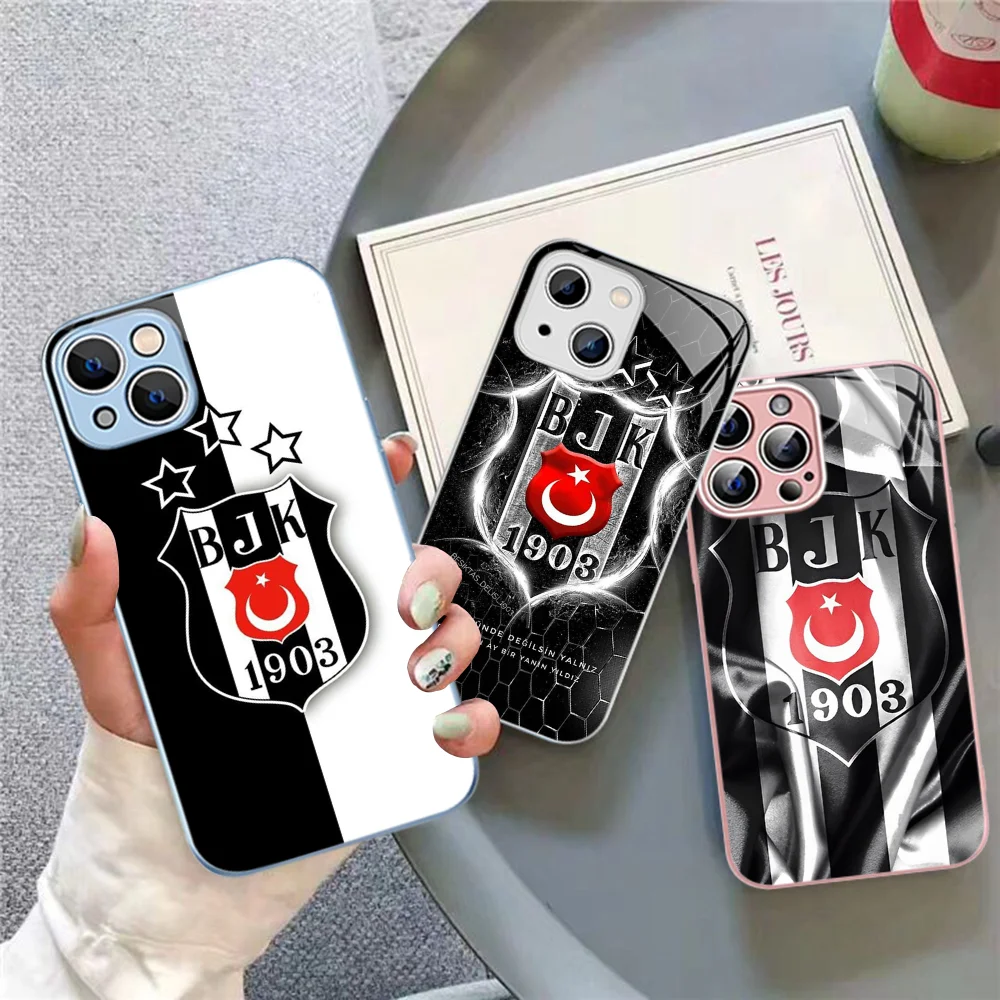 

Fashion besiktas BJK Phone Case For iPhone 15 13 12 Mini 11 Pro XS Max X XR 14 Plus Tempered Glass Cover