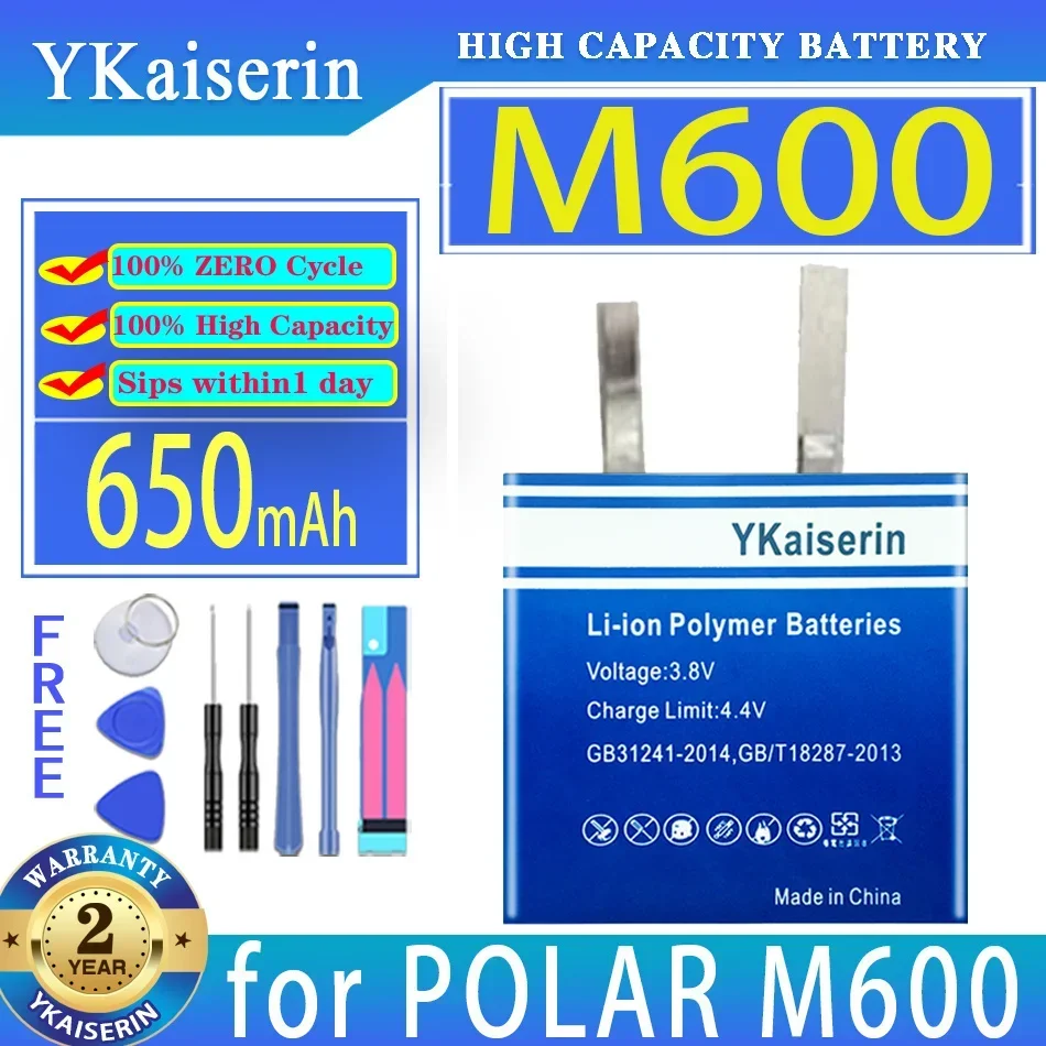 Para POLAR M600, M600 650mAh Batería para reloj deportivo, Fuente de alimentación confiable