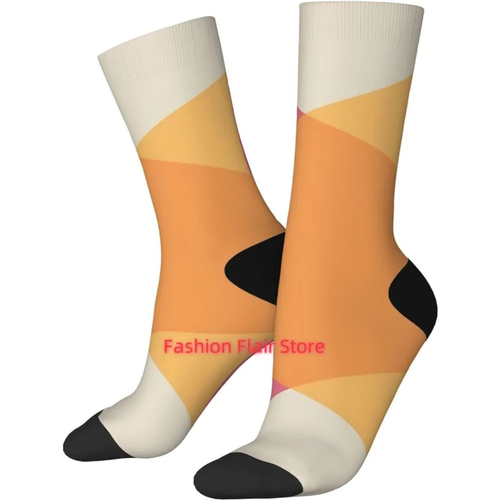 

Винтажные носки середины века с геометрическим узором, новинка, носки для экипажа, подарки унисекс для мужчин и женщин