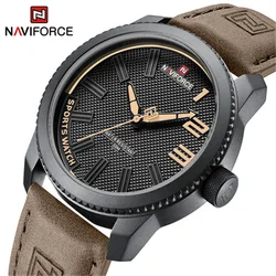 NAVIFORCE Vintage Men Watch Luxury Quartz Wristwatch Waterproof watches Fashion Style  Retro Leather Men Watch Relogio Masculino