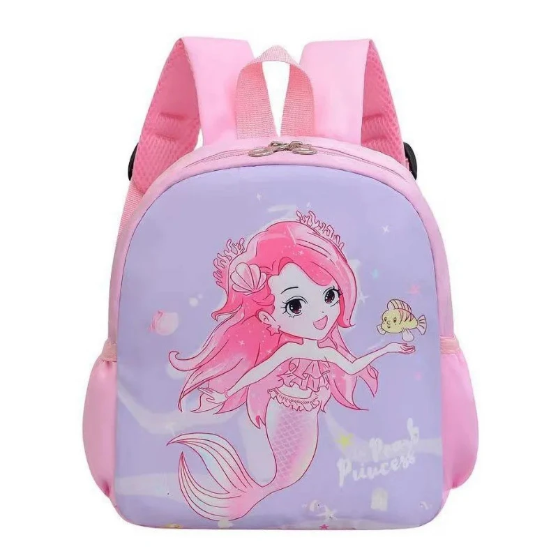 Kindergarten boys and girls burden-reducing and anti-lost fashionable and versatile student bags with cartoon unicorn prints