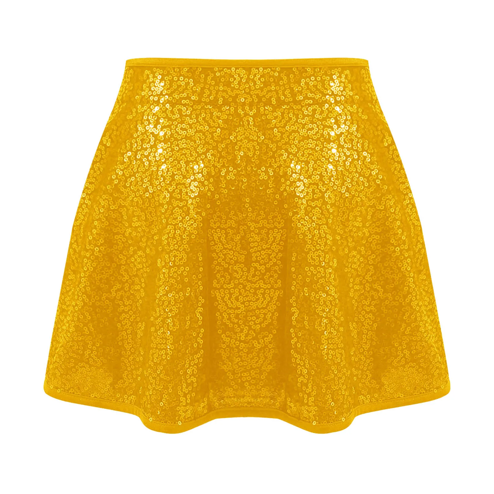 Crianças meninas saia de dança shorts lantejoulas brilhantes cintura elástica cuecas embutidas culottes dança palco desempenho traje