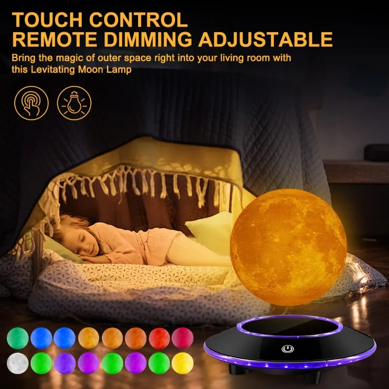 Floating Moon Lamp Levitating Moon Lamp Light Spinning Freely LED with Remoter  for Kids Friends Gifts, Lover, Office Room Decor