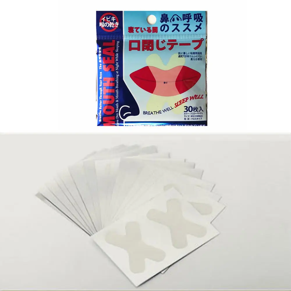 30 Pcs/Box Anti-Snoring Stickers Mouth Correction For Children\'s Night Sleep Lip Nose Breathing Improving Patch Orthosis Tape