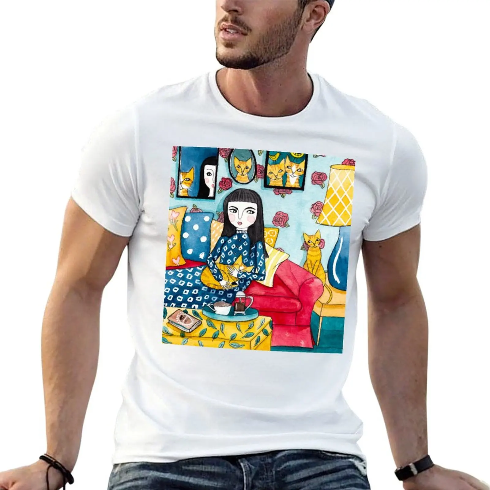 A Girl and Her Ginger Cats T-Shirt Casual Daily Graphic Tee