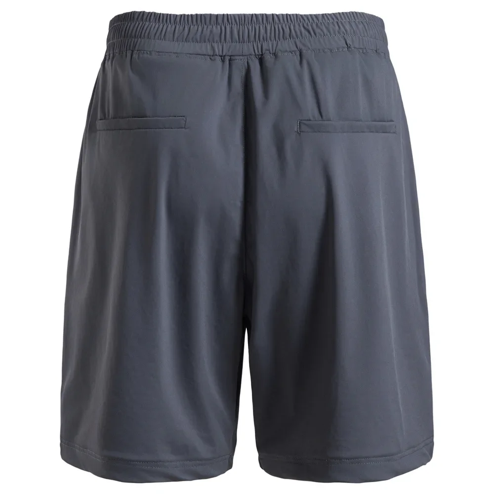 Summer Men Elastic Waist Solid Color Stretchy Simple Basic Casual Trendy Knee Length Trousers European American Fashion Shorts