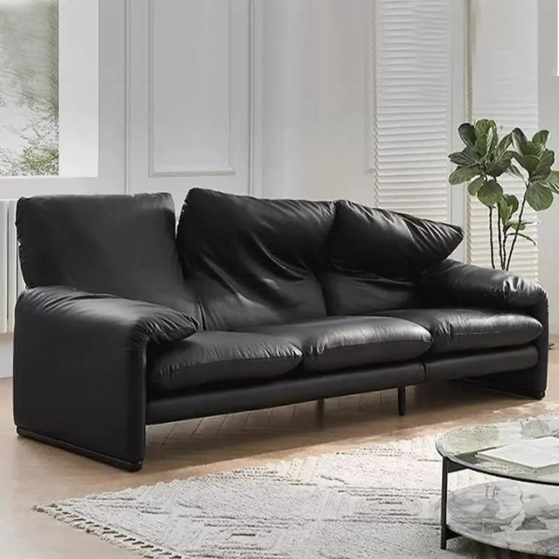 Sofa straight row fabric living room light luxury combination