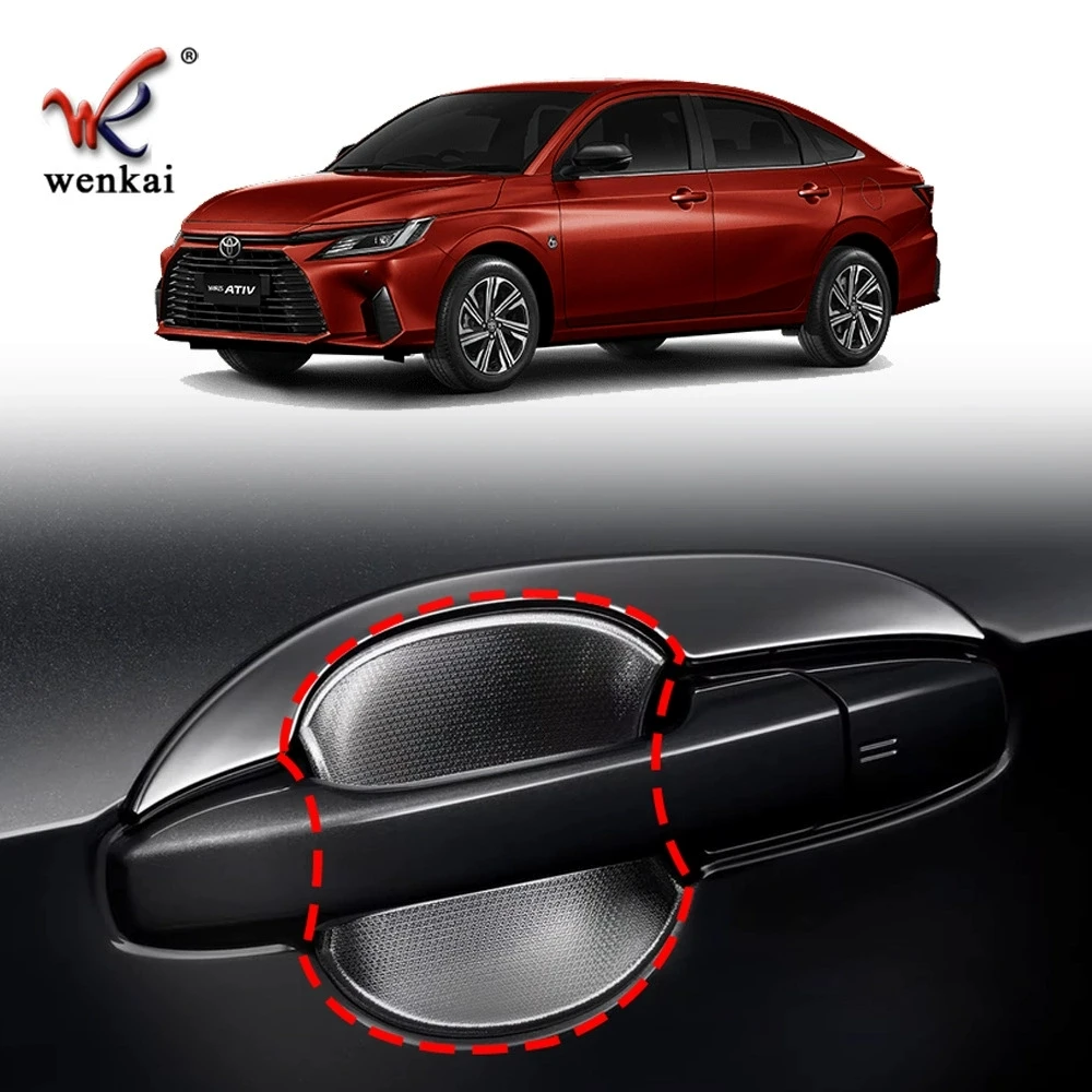 

Защитная крышка чаши дверной ручки автомобиля для Toyota Yaris Ativ Vios 2023 2024, хромированные аксессуары
