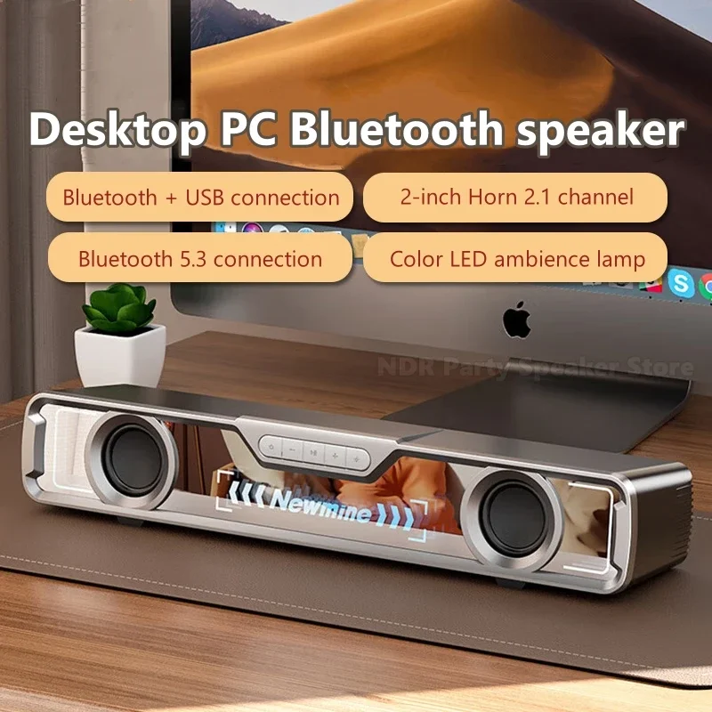 سمّاعات بلوتوث الكمبيوتر الصوت المحمولة المنزل سطح المكتب مضخم الصوت الوسائط المتعددة دفتر BT801 صدمة جودة الصوت مرآة الضوء الديناميكي