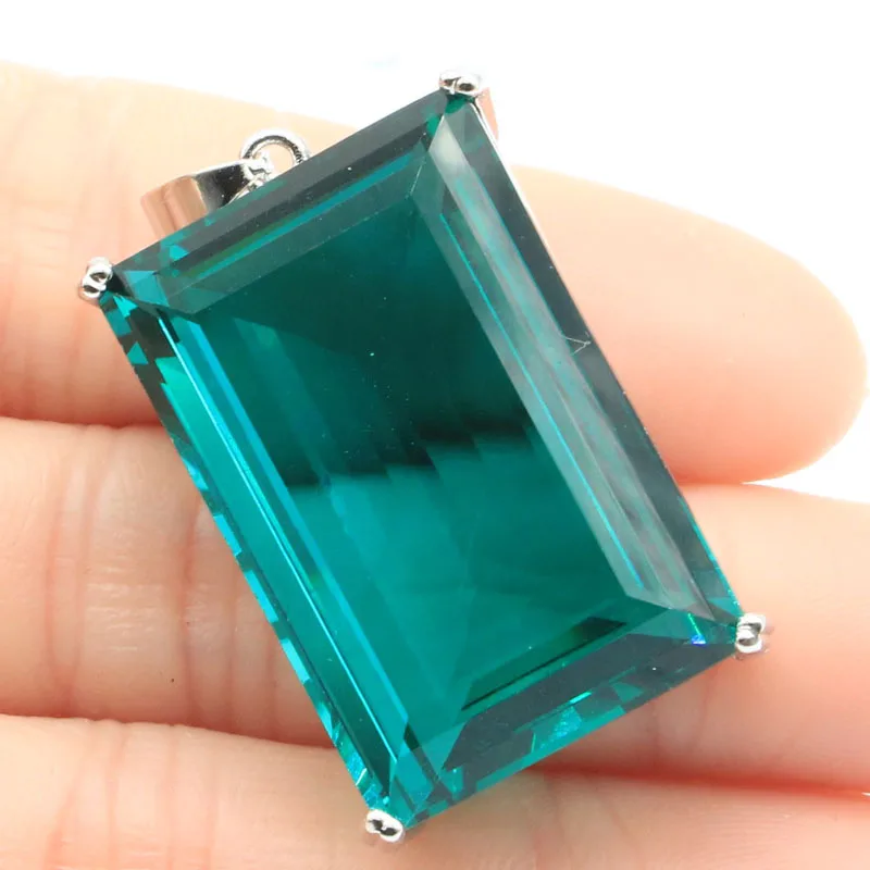 Colgante de plata con forma rectangular grande, 14g, peridoto verde, rodolita, granate, citrino dorado, violeta, tanzanita, 40x21mm