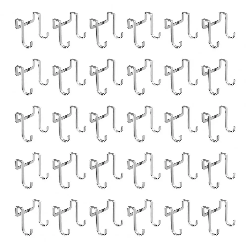 Sturdy Hooks Over Cabinet Door Hooks Stainless Steel Heavy Duty Double Hooks for Towels Bags Clothes Kitchen Wardrobe Bathroom