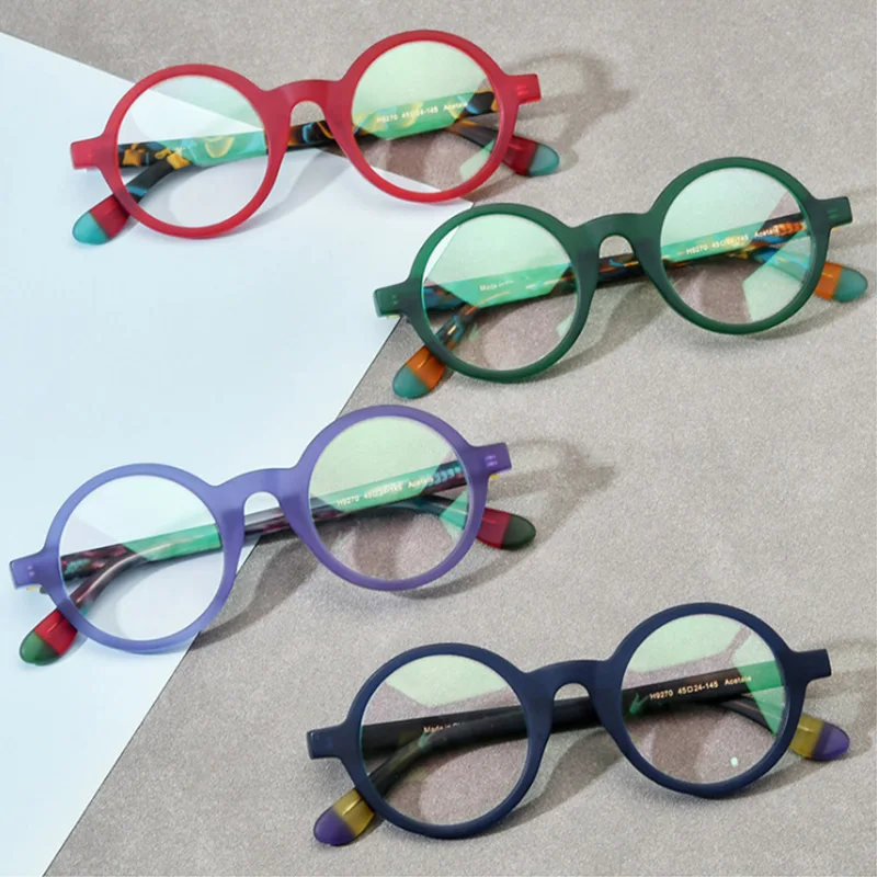 Belight Optical Colorful Acetate Mini Vintage Retro  Round Women Men Eyewear Prescription Eyeglasses Spectacle Frame 19270