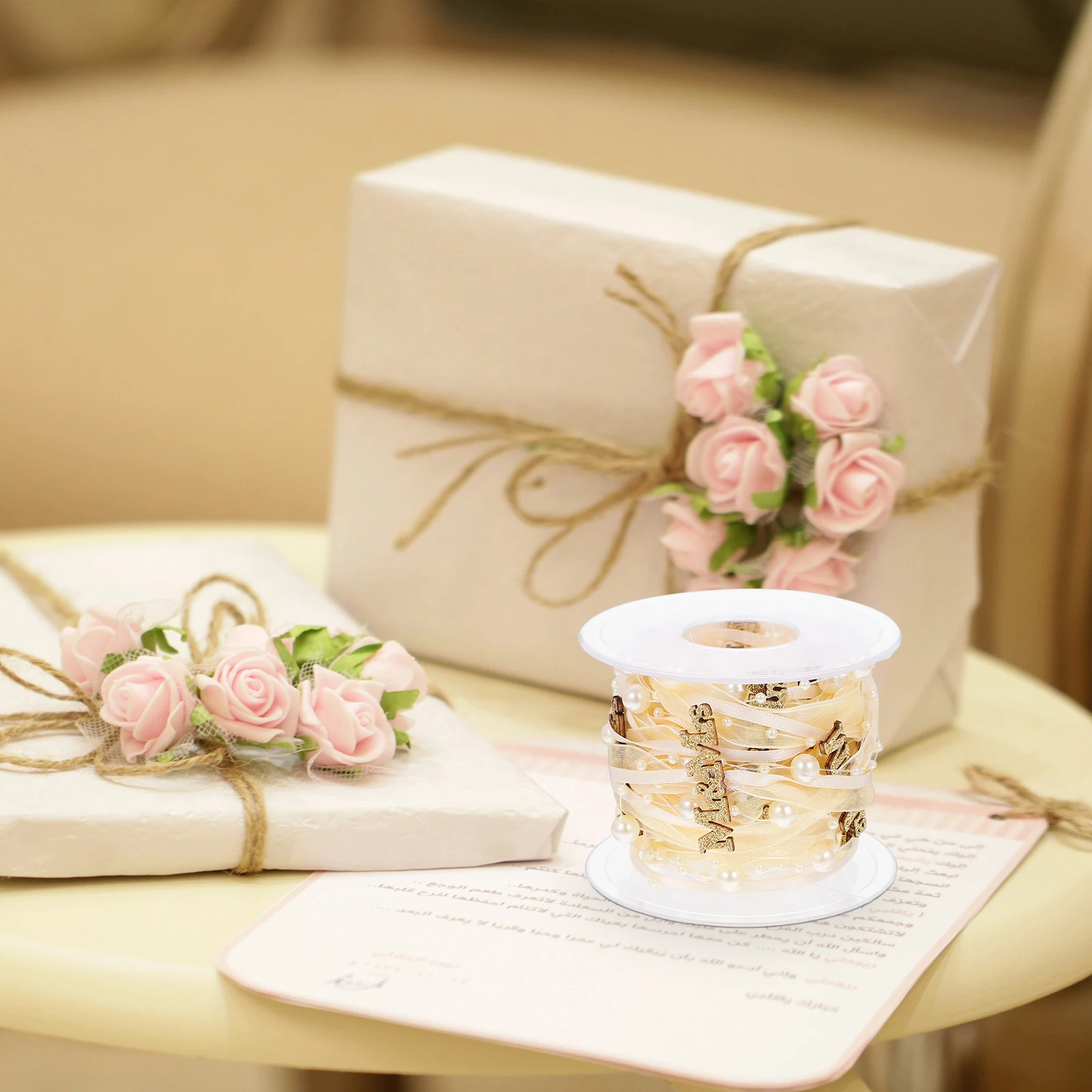 

Backdrop Bowknot Making Ribbon Vintage Breathable Decorative Ribbon for Wedding Floral Bouquet Gift Packaging DIY Craft Supply