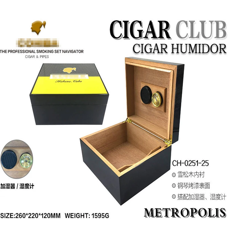 New Cedar Solid Wood Cigar Box Portable Cigar Case Travel Cuban Humidor W/ Hygrometer Humidifier Cigar Somking Accessories Tool