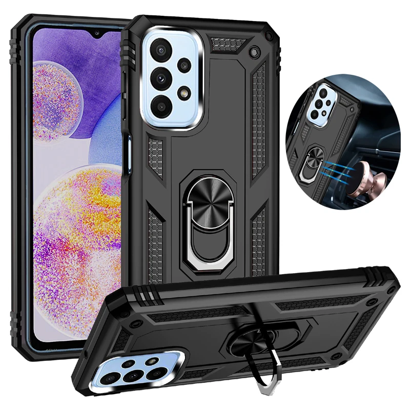 For Samsung Galaxy A15 A04 A13 A05s A12 A14 A06 A16 A13 4G 5G Phone Case Armor Shockproof Magnetic Ring Protection Cover Cases