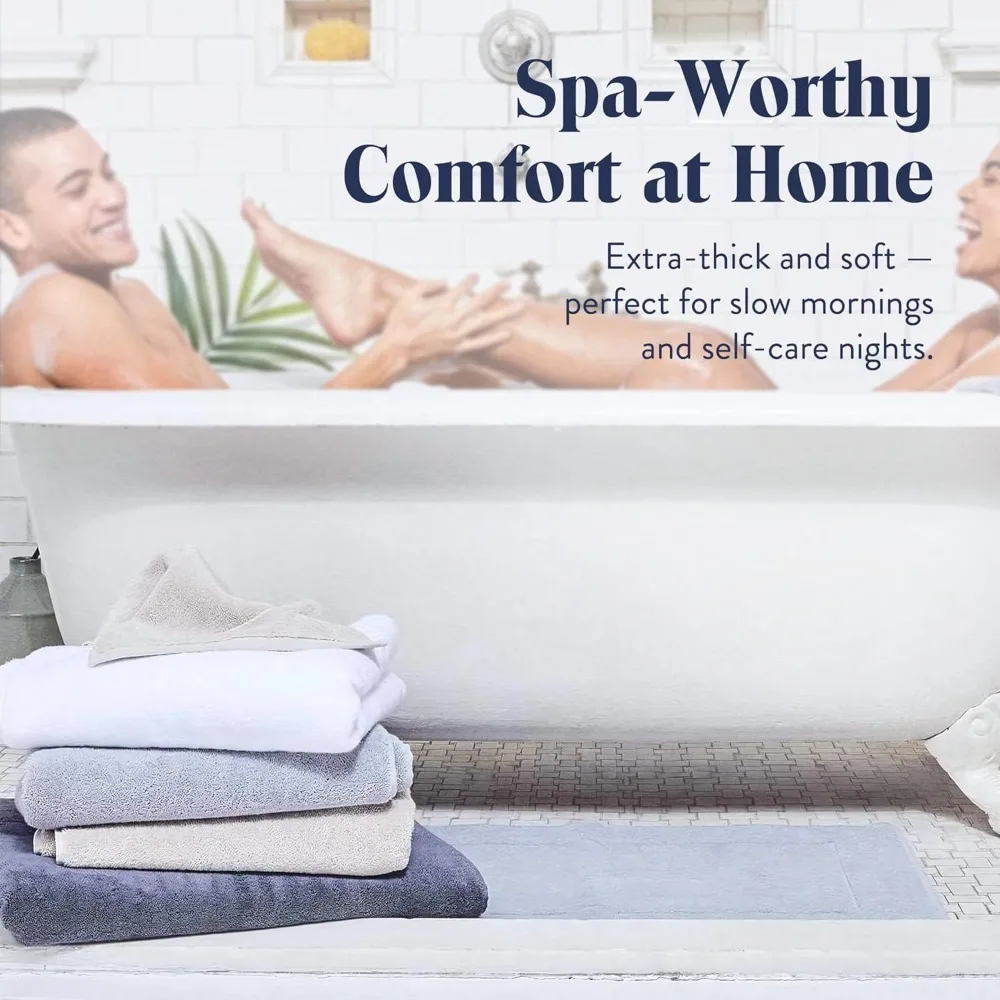 Juego de sábanas de algodón altamente absorbentes: 2 sábanas de baño de algodón turco de felpa y 2 toallas de mano, 820 GSM, lavables a máquina, lujosas