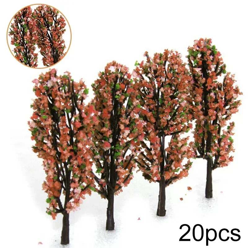 20Pcs 8.5cm Train Layout Model Flower Trees Street Park Scenery Sand Table Decor Layout Building Sand Table Models Toys