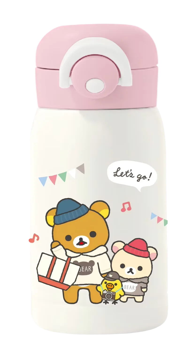 230ml Rilakkuma vacuüm geïsoleerde fles Kawaii cartoon beer roestvrijstalen kinder thermosfles draagbare lekvrije reisfles
