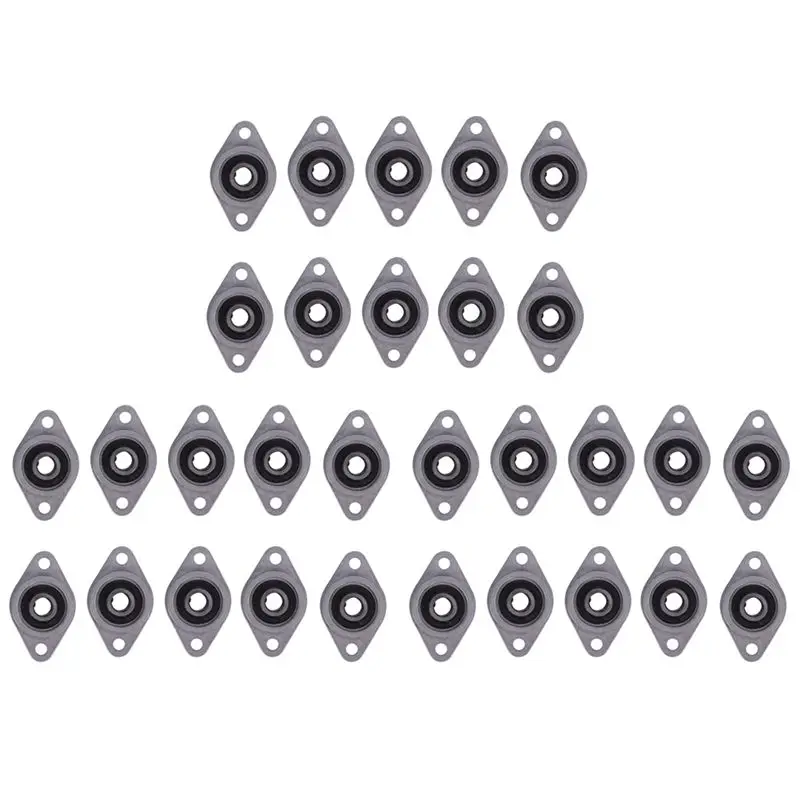 SEWS-30 Pcs KFL08 8Mm Diameter Zinc Alloy Bearing Housing FL08 K08 Pillow Block Bearing