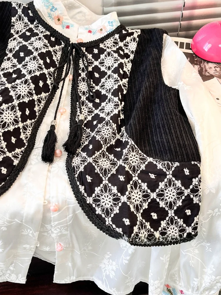 سترة مطرزة كلاسيكية Jaet للسيدات لخريف 2024 ملابس خارجية ort بطبقات وسادة كتف علوية للتنقل Sle مستديرة Ne