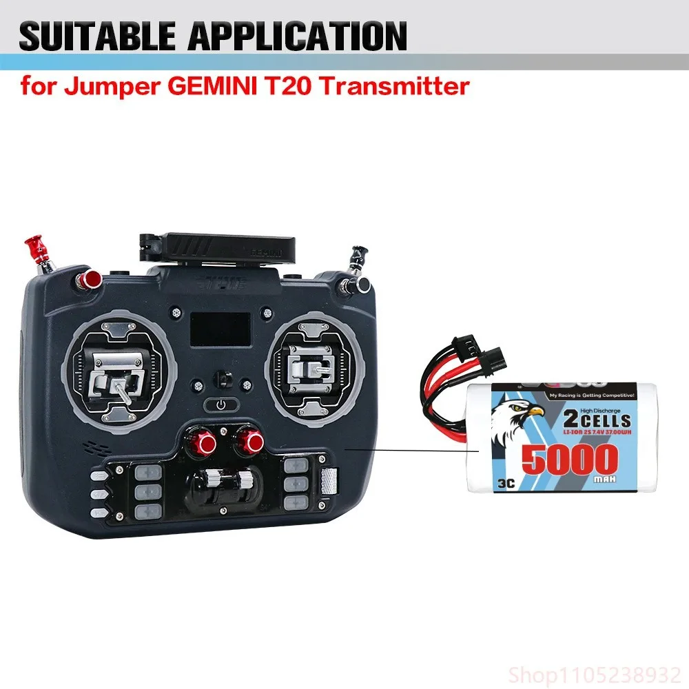FPV Drone Battery 5000mAh 7.4V 2S for Jumper T20S RC Drone High Capacity LiPo