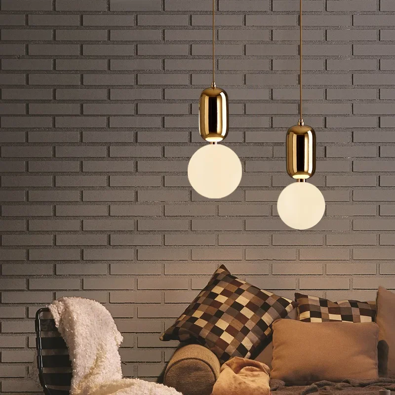 Imagem -04 - Nordic Estilo Glass Pendant Light Minimalista Dining Led Chandelier Bedroom Hall Light Decoração para Casa de Luxo Luminárias