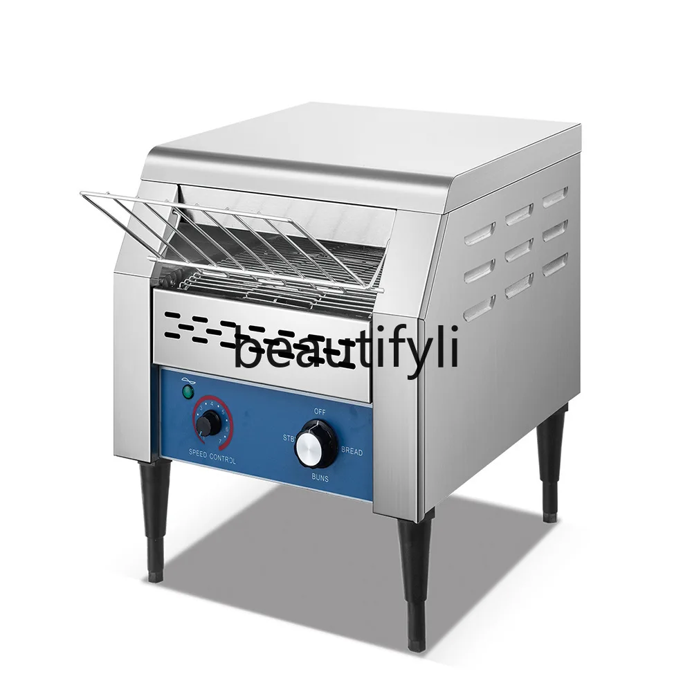 Hotel Fully Automatic Electric Bread Toaster Chain Toasting Machine Commercial Crawler-style Bun Maker