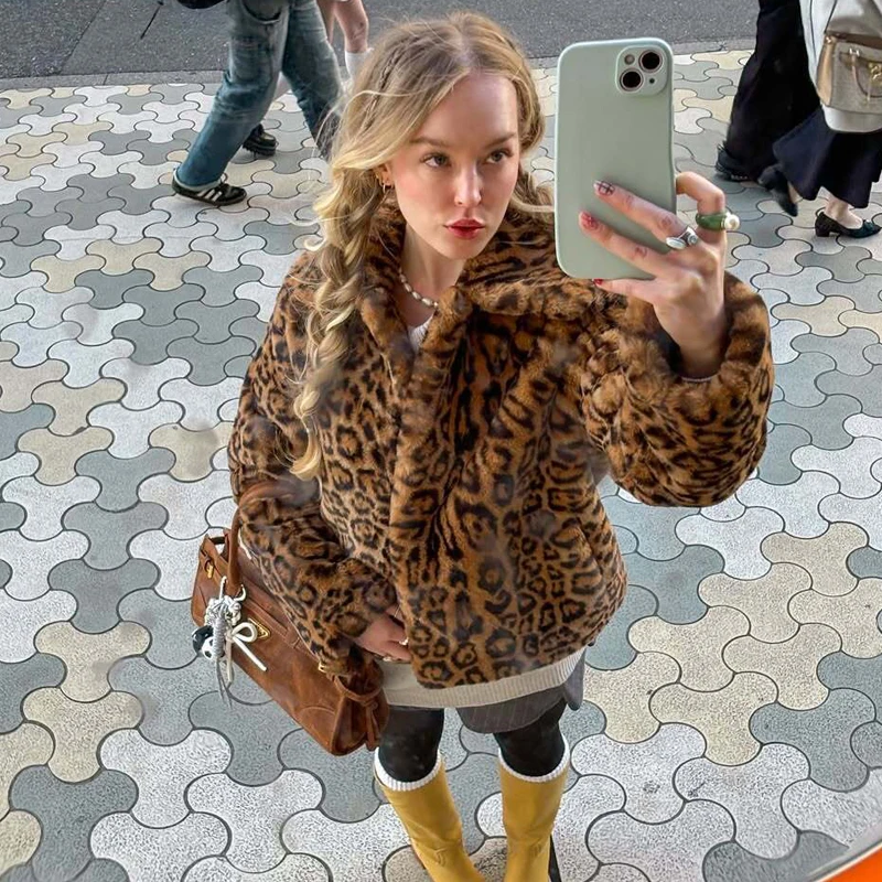 MUJER 2025 인조 모피 코트 여성용 푹신한 겨울 재킷 긴팔 따뜻한 겨울 여성 코트 고급 아우터 여성용 코트