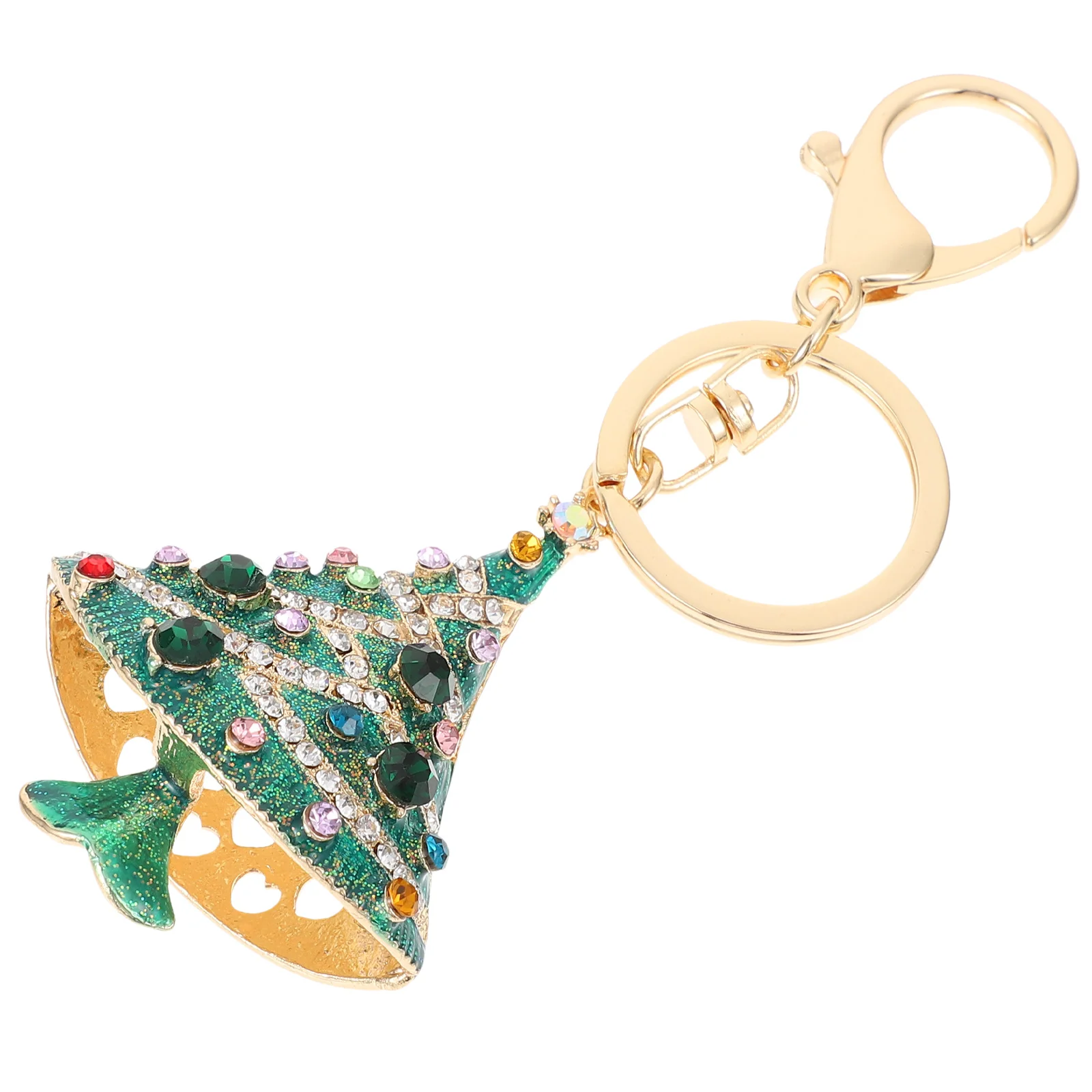 1 قطعة شجرة عيد الميلاد الماس مفتاح قلادة الزخرفية حلقة رئيسية عيد الميلاد معلقة حلية حقيبة قلادة الإبداعية حقيبة الديكور هدية #2