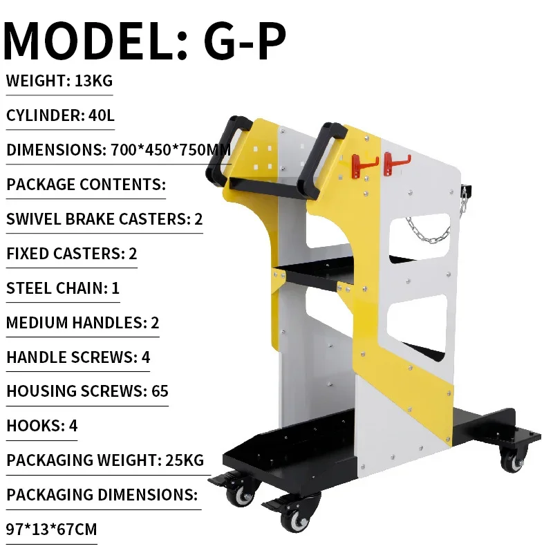 G-M Double-Deck Heavy-Duty Workshop Tool Cart, Garage Mechanic's Multifunctional Cart, Repair Tool Cart, Mobile Tool Cart