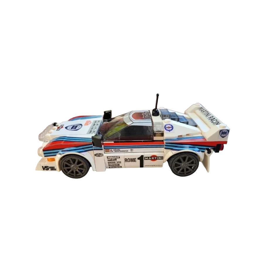 MOC-décennie s de construction du rallye Lancia, Martini Racing, Gagnant, Rallye Monte Carlo, Bricolage, Jouet, Nouvel An, Cadeaux de vacances, 037, 244Pcs, 1983