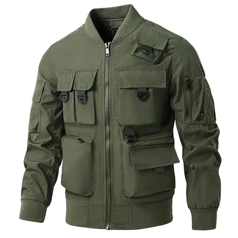 Men Tactical pilot Jacket Windbreaker Waterproof jackets Outdoor Hooded Coat Sports Military Field Climbing Outwear Multi-pocket