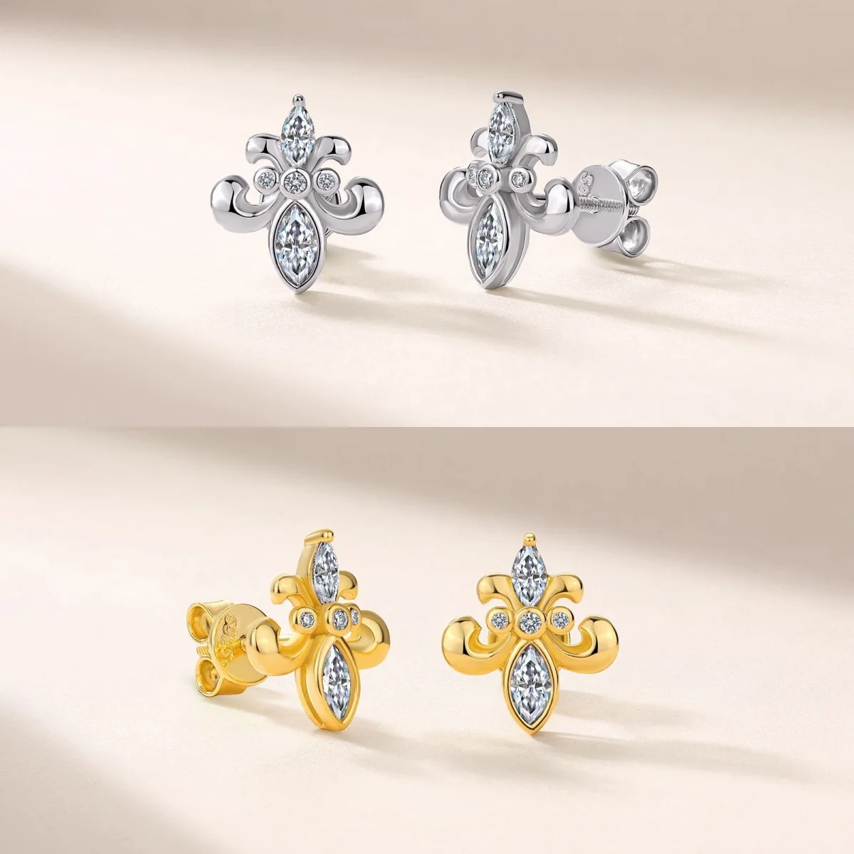 

Изящные серьги S925 с серебряным покрытием из 18-каратного золота с муассанитом и бриллиантами и цветком 0,64 карата для женщин, подарок