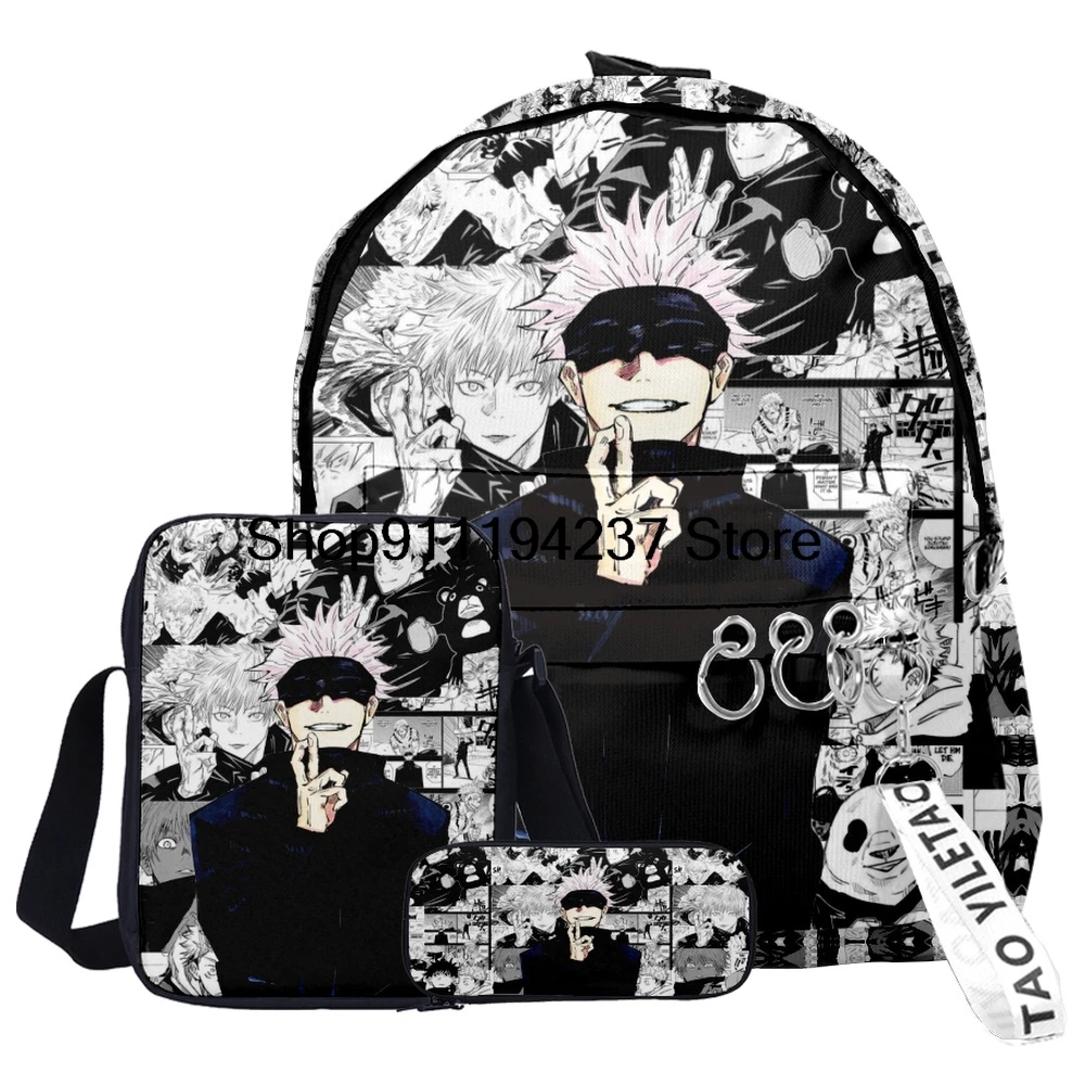 2026 3D Anime Satoru Gojo School Backpack Laptop Backpack Boys Girls Teens School Bag Travel Bag Mochila Shoulder Bag